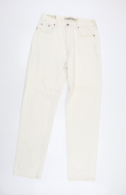 Firetrap Women's White Straight Leg Jeans, Size L