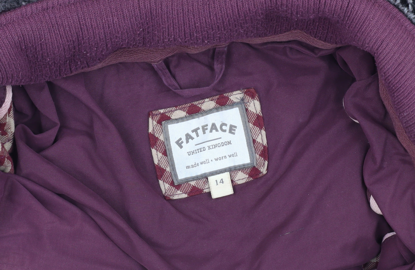 FatFace Women's Red Puffer Jacket Size 14 Fur Hood