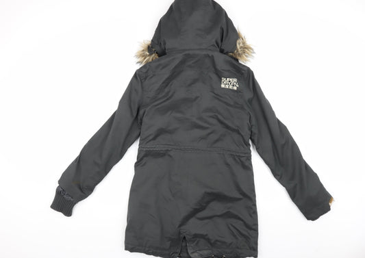 Superdry Unisex Black Parka Jacket Size S