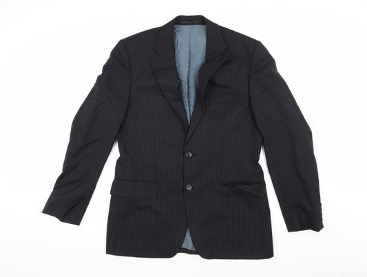 Hugo Boss Men's Black Pinstripe Blazer Size 38 Slim Fit