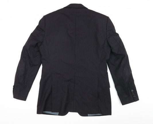 Hugo Boss Men's Black Pinstripe Blazer Size 38 Slim Fit