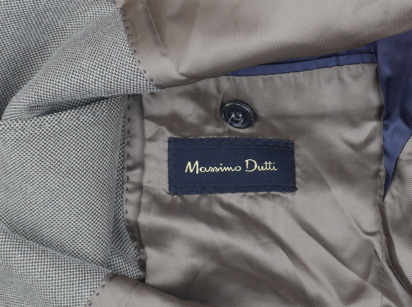 Massimo Dutti Men's Brown Blazer, Size 38, Cotton Blend