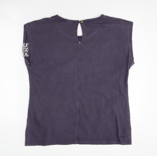 Fat Face Women's Purple Geometric T-Shirt Size 14