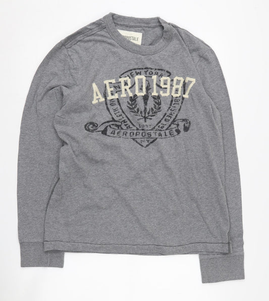 Aéropostale Men’s Grey XL Graphic Long Sleeve T-Shirt