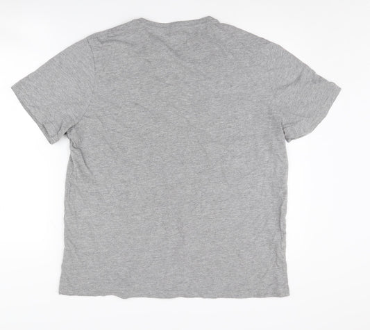 Jacamo Men's Grey L T-Shirt, Cotton Blend, Crew Neck