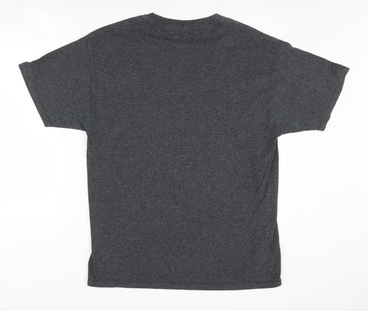 Champion Men's Grey College Graphic T-Shirt Size L