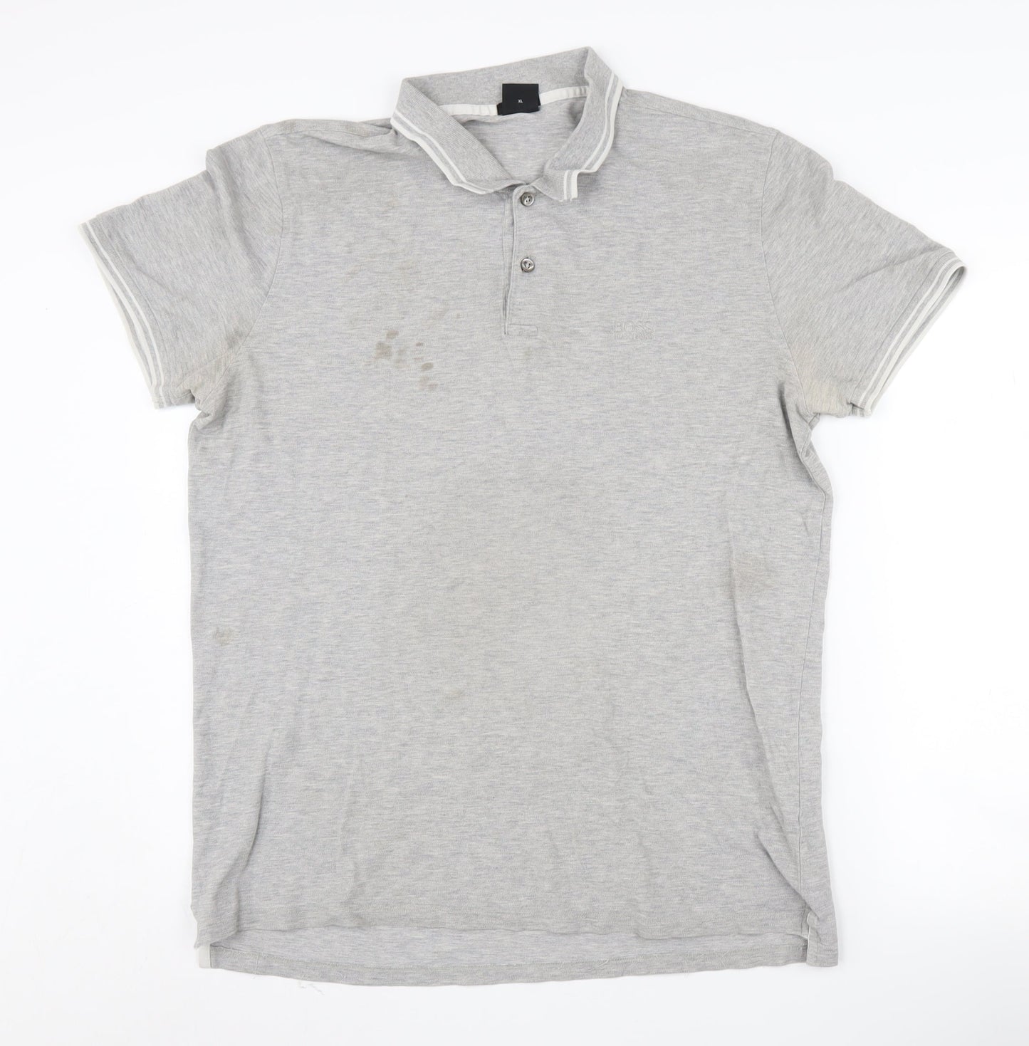 Hugo Boss Men's Grey XL Cotton Polo - Casual Style