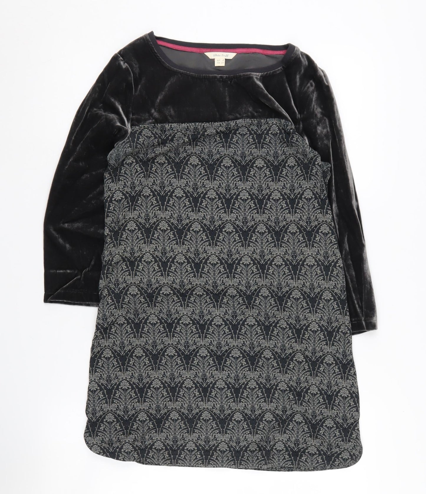 White Stuff Women's Black Velvet Tunic Blouse - Size 8