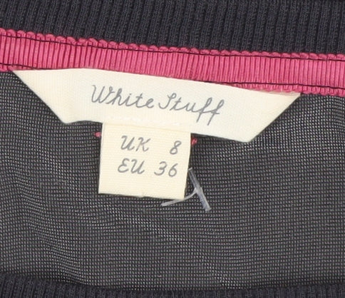 Womens UK Size 8 White Stuff Black Cotton Blend Blouse