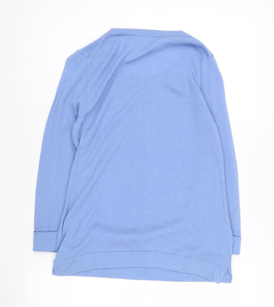 Laura Ashley Women's Blue Merino Wool Jumper, Size 8