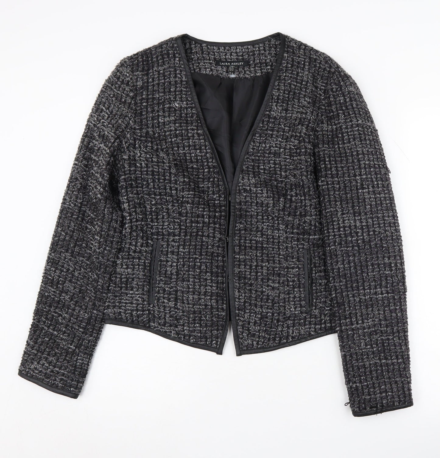 Laura Ashley Women's Grey Bouclé Blazer Size 14