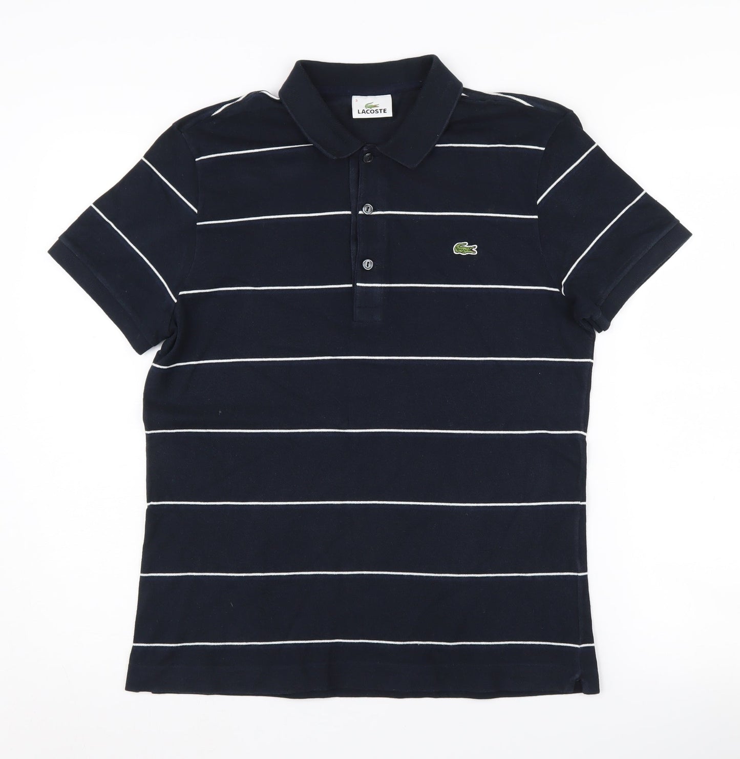 Lacoste Men’s Black Striped Polo M Collared