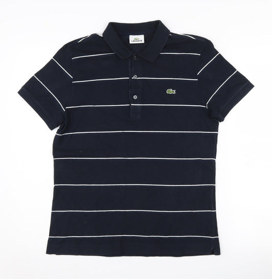 Lacoste Men’s Black Striped Polo M Collared