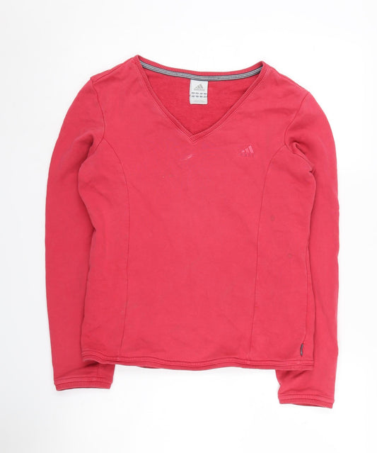 Womens UK 12 Regular adidas Red Sweatshirt