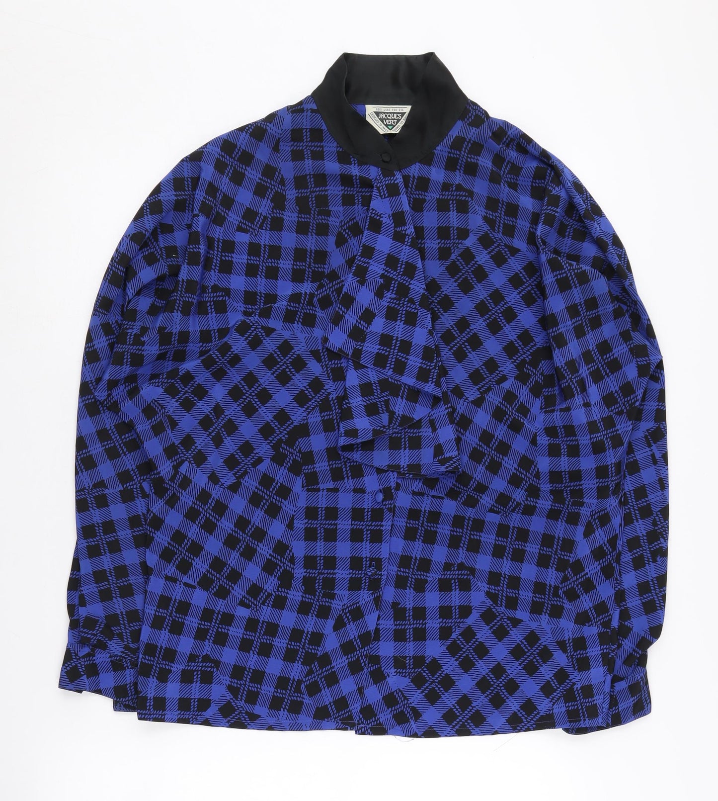 Jacques Vert Women's Blue Check Blouse Size 12