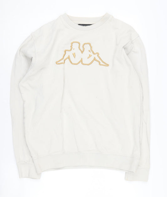Kappa Men’s White Logo Pullover Sweatshirt L