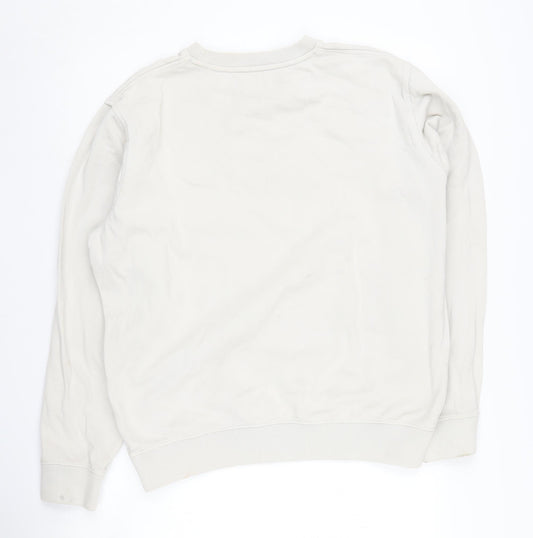 Kappa Men’s White Logo Pullover Sweatshirt L