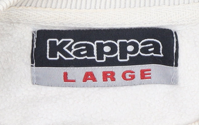 Kappa Men’s White Logo Pullover Sweatshirt L