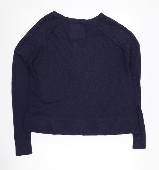 Superdry Women's Blue Jumper Size 12 Long Sleeve