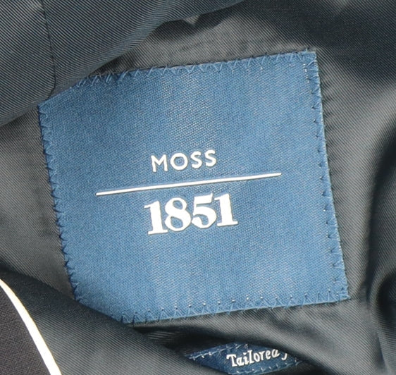 Moss 1851 Men's Navy Long Blazer - Size 44L