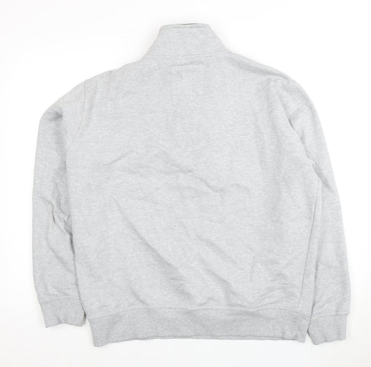 Crew Clothing Company Men's Grey 1/4 Zip Sweatshirt L