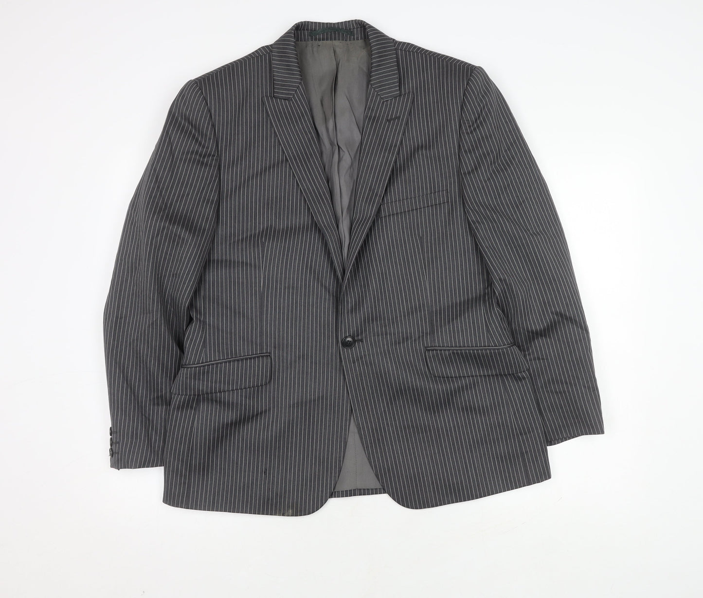 Fellini Tailored Men's Grey Striped Suit Jacket 40R