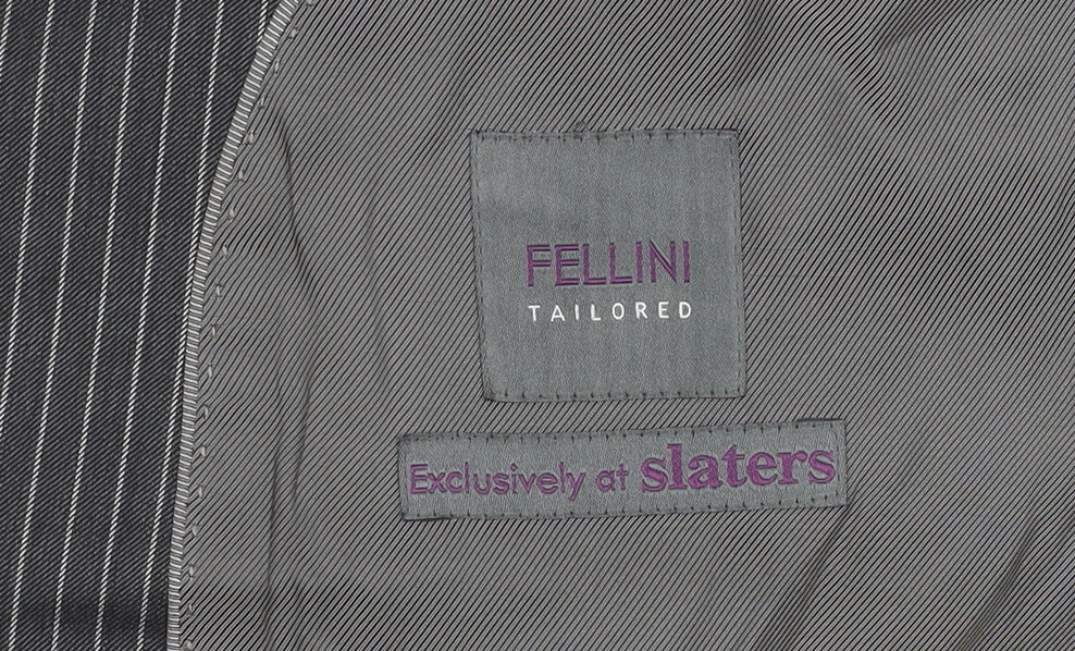 Fellini Tailored Men's Grey Striped Suit Jacket 40R