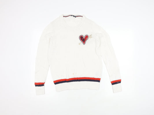 Tommy Hilfiger Women's White Pullover Jumper, Size L