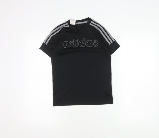 Adidas Boys Black T-Shirt 9-10 Years Gym Jersey Top