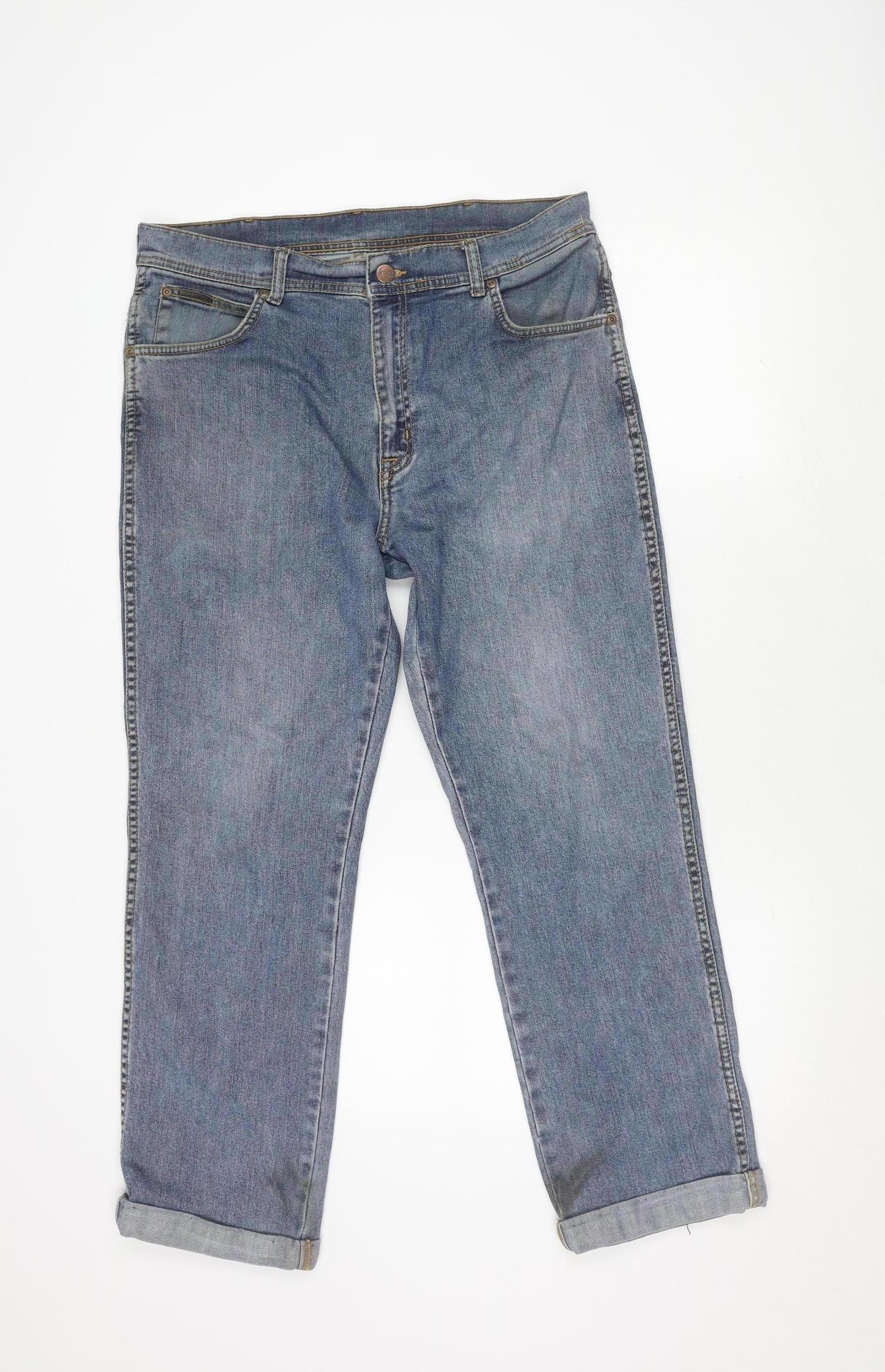 Wrangler Men's Blue 36 Straight Denim Jeans