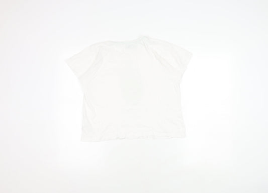 Brave Soul Women's White M T-Shirt Avocado Print