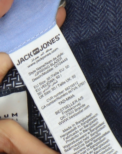 Jack & Jones Men's Blue Blazer Size UK 40 Notch Lapel