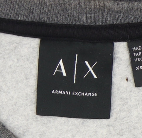 Armani Exchange Grey Unisex XS Sweatshirt, Casual Logo