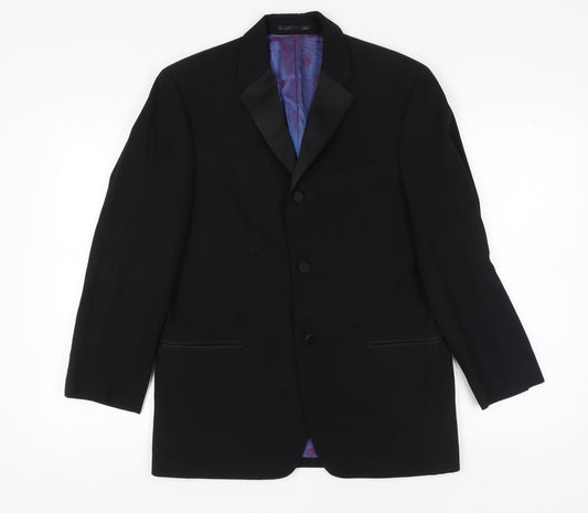 Daniel Hechter Men's Black Tuxedo Blazer 38 Short Wool