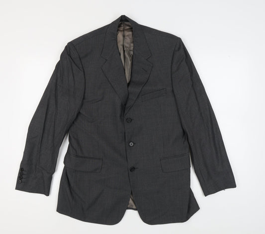 Mens 40 Chest Regular Austin Reed Grey Three-Button Blazer