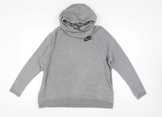 Womens UK XL Regular Nike Grey Hoodie