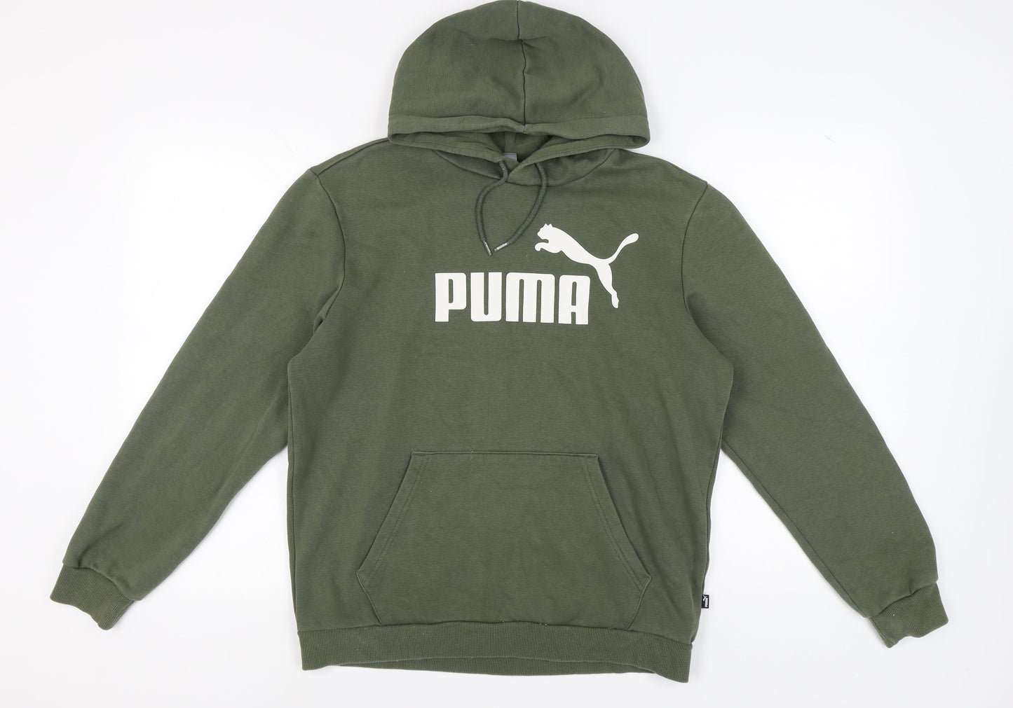 Puma Men's Green Pullover Hoodie M Logo Design