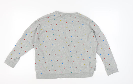 Boden Grey Polka Dot Pullover Sweatshirt M - Women