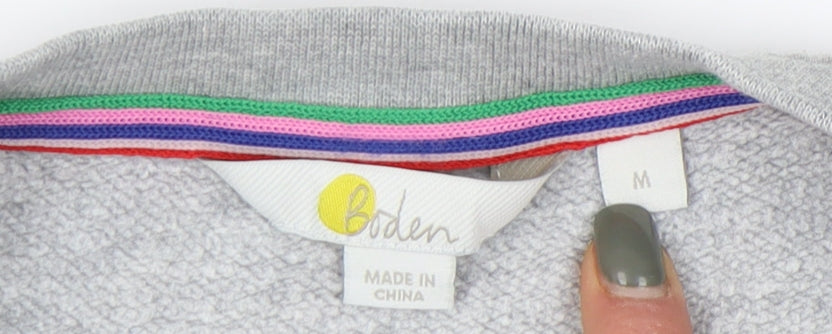 Boden Grey Polka Dot Pullover Sweatshirt M - Women