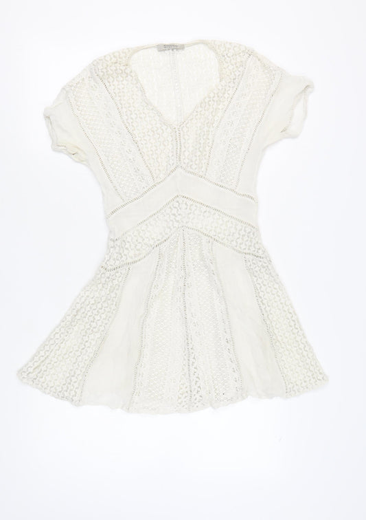 AllSaints Ivory Lace A-Line Mini Dress Women's Size 2