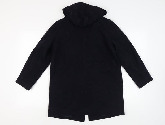 School Scene Boys Black Hooded Duffle Coat 11-12 Years