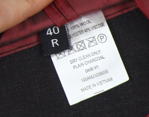 T.M. Lewin Men's Black Wool Blazer 40 R Regular Fit Jacket