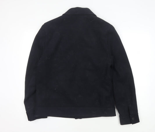 Debenhams Men's Black Wool Blend Jacket - Medium