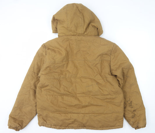 Bass Creek Men's Brown Puffer Jacket Size M Hooded