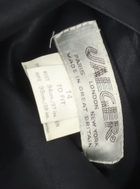 Jaeger Women's Grey Wool Reversible Long Coat Size 14