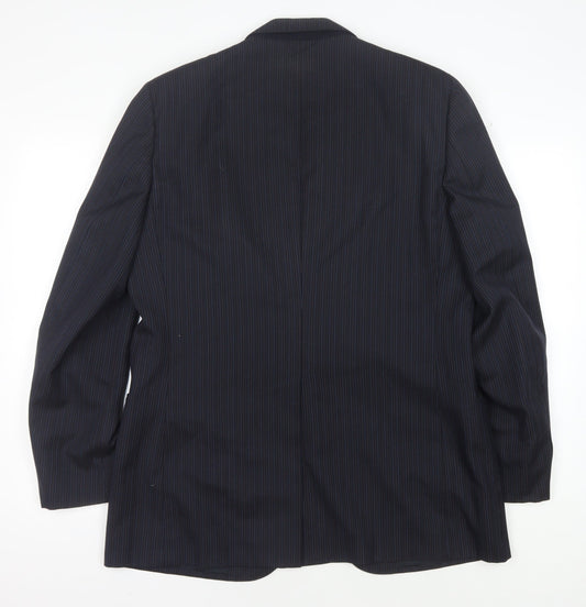 Austin Reed Men's Blue Striped Blazer, 42R, Wool
