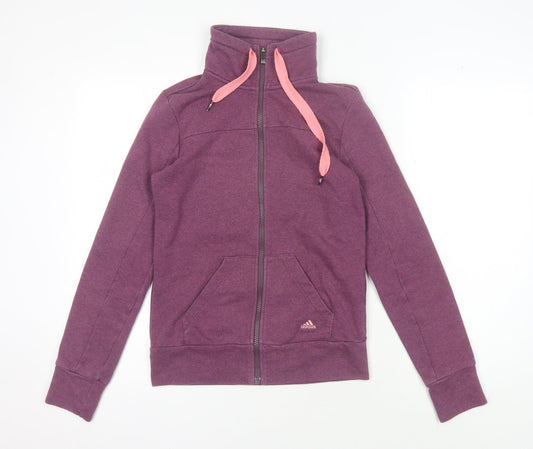 Womens UK XS Regular adidas Purple Full Zip Sweatshirt