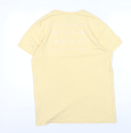 Billabong Men's Yellow Slim Fit Cotton T-Shirt, Size S