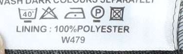 Brand and care label for EWM Women's Grey Pinstripe Suit Jacket, size 16, Classic