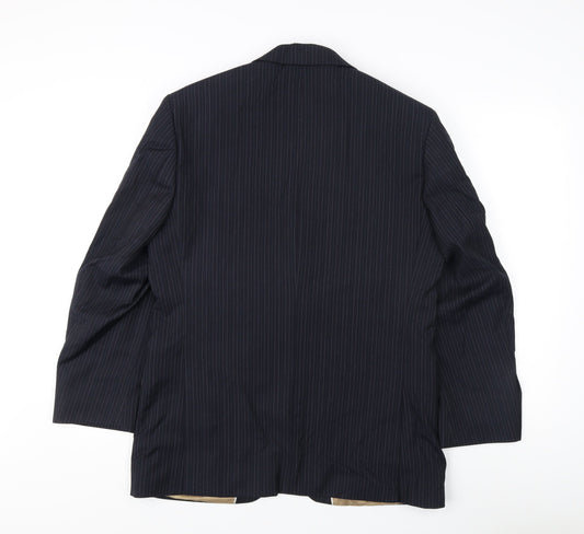 Racing Green Men's Blue Striped Wool Blazer 38S